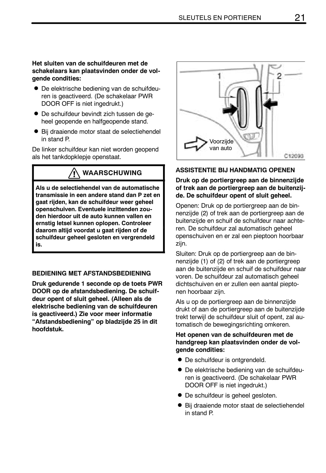 2003-2005 Toyota Previa Owner's Manual | Dutch