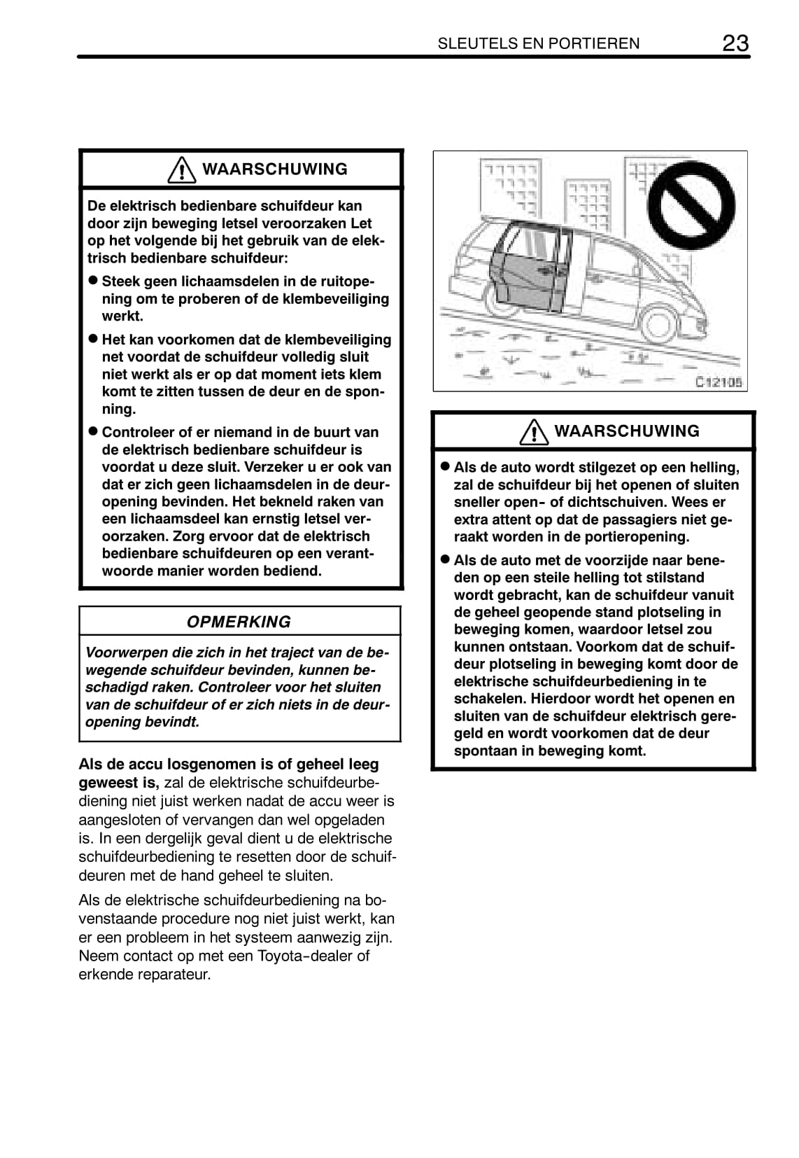 2003-2005 Toyota Previa Owner's Manual | Dutch