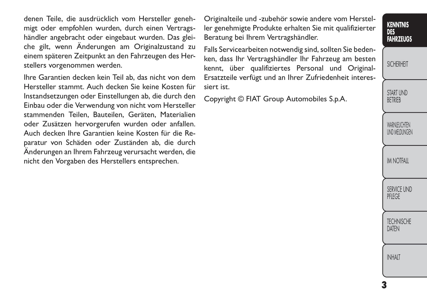 2013-2014 Fiat Freemont Owner's Manual | German