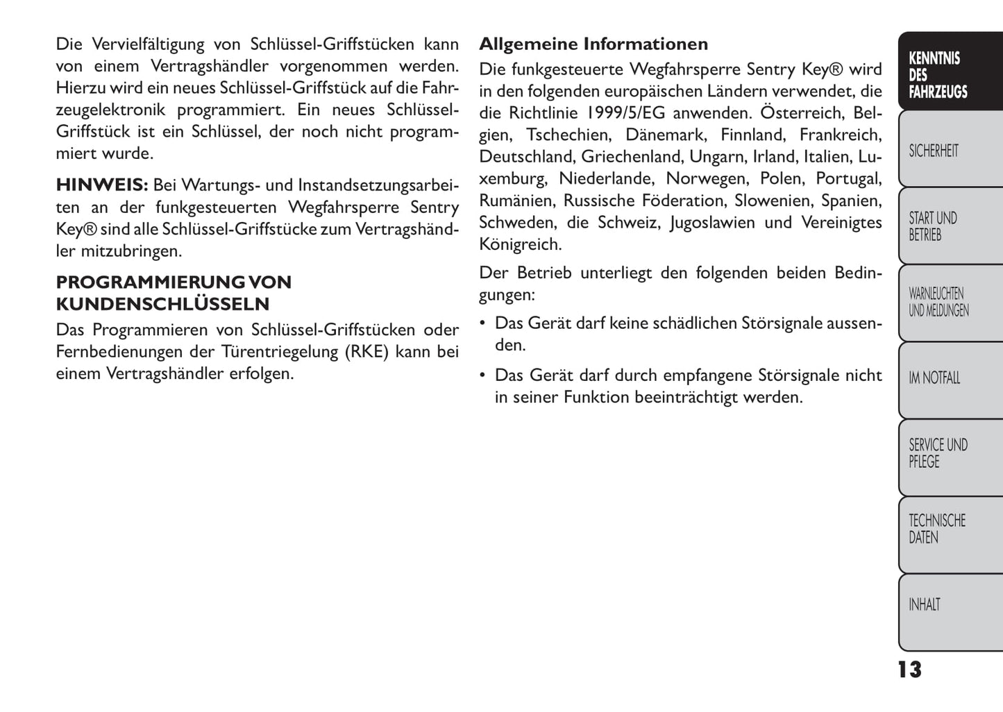 2013-2014 Fiat Freemont Owner's Manual | German