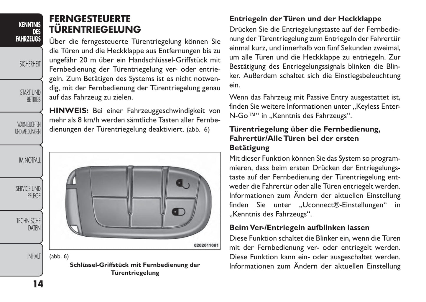 2013-2014 Fiat Freemont Owner's Manual | German
