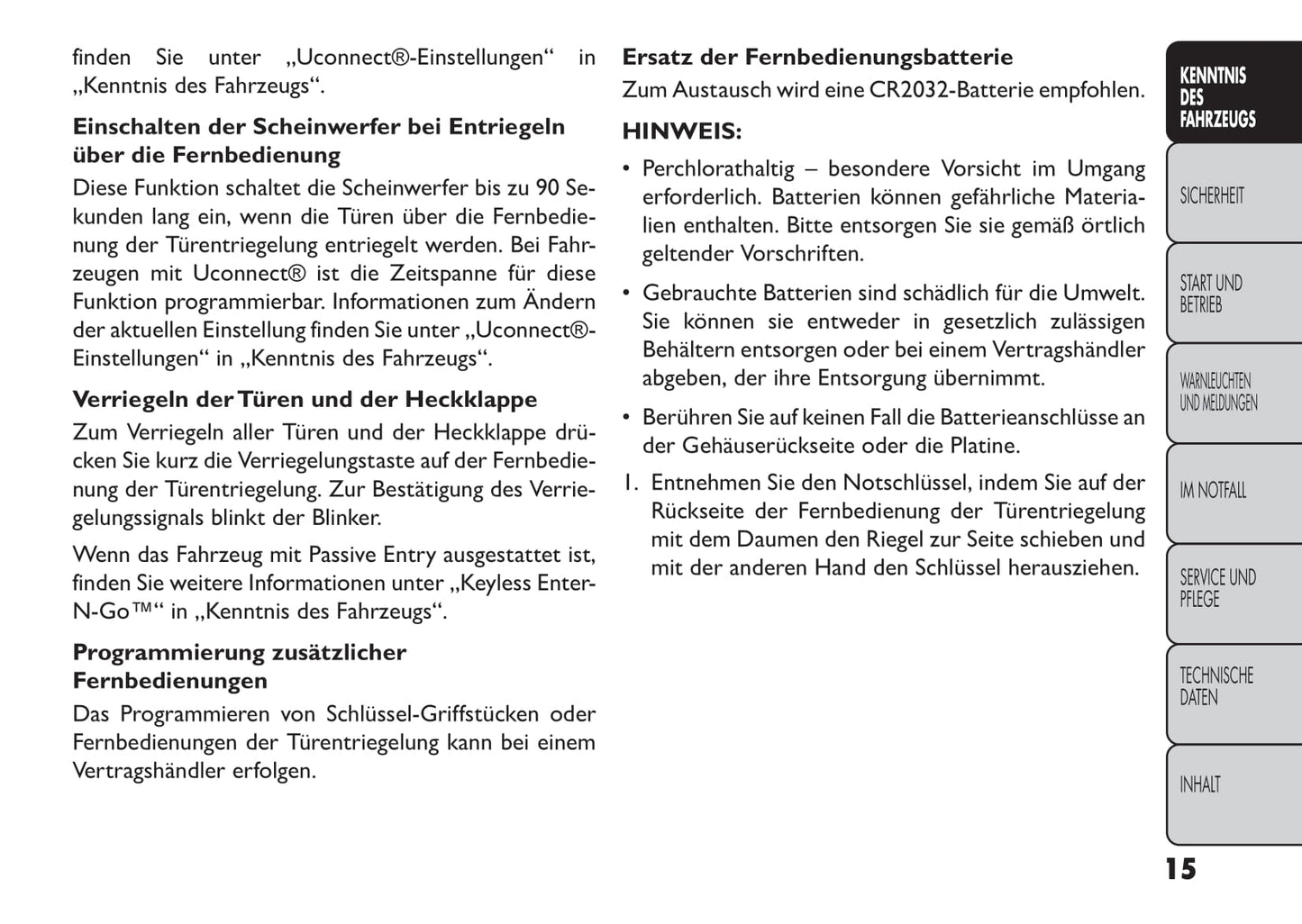 2013-2014 Fiat Freemont Owner's Manual | German