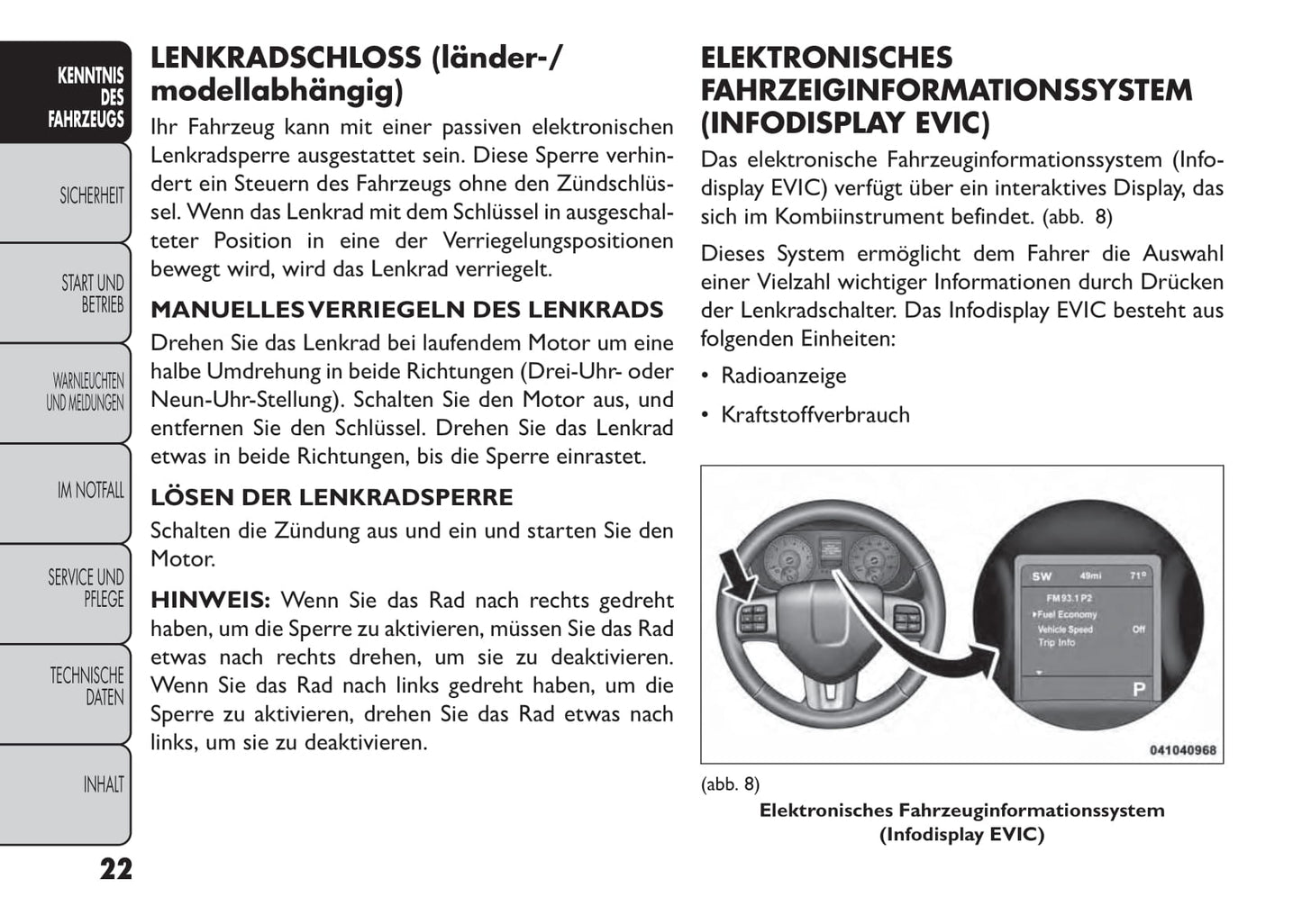 2013-2014 Fiat Freemont Owner's Manual | German