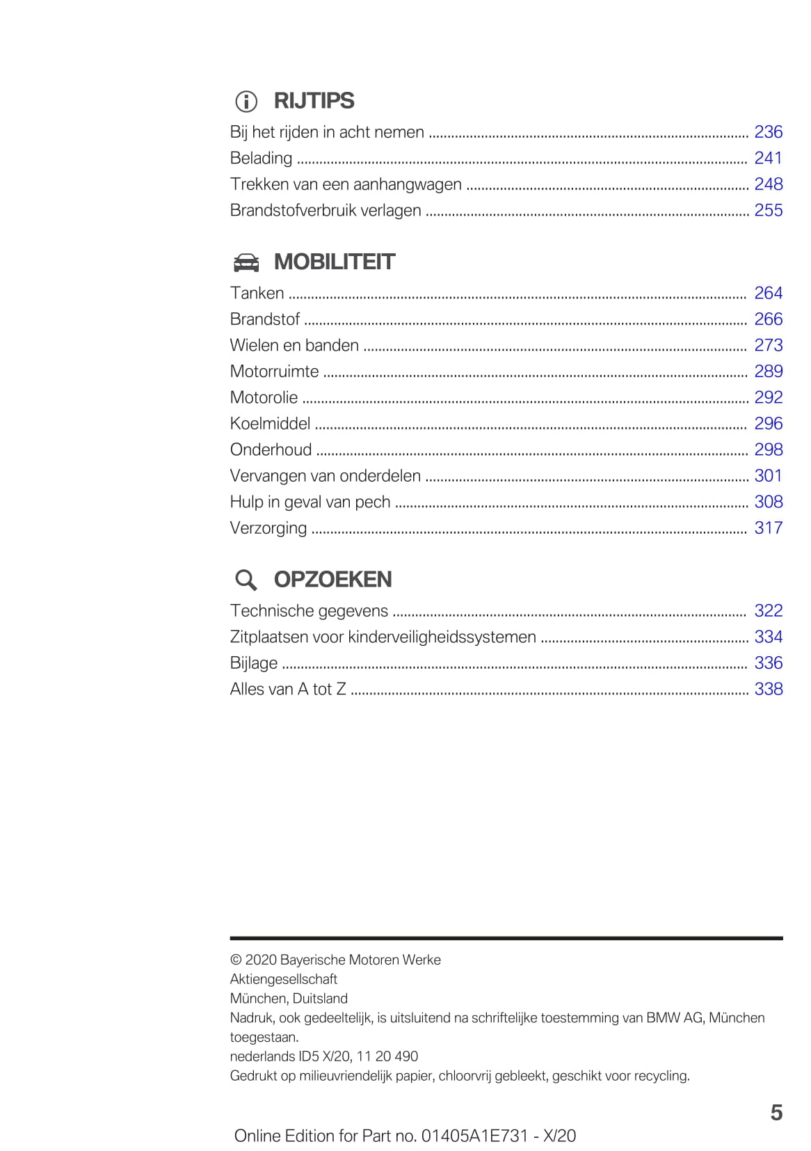 2020-2021 BMW X2 Owner's Manual | Dutch