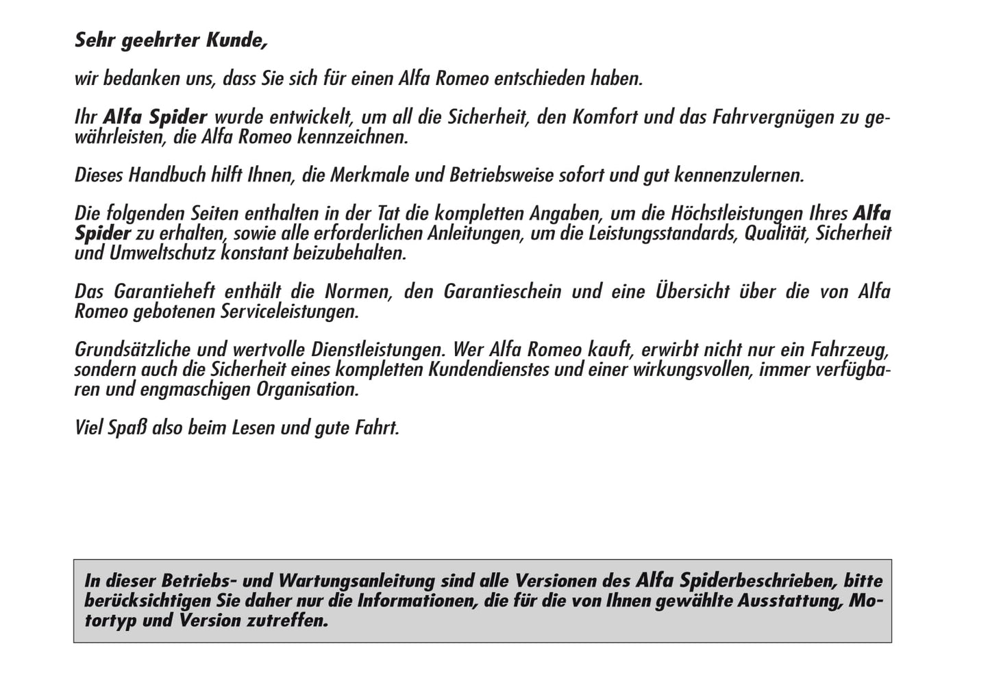 2006-2008 Alfa Romeo Spider Owner's Manual | German