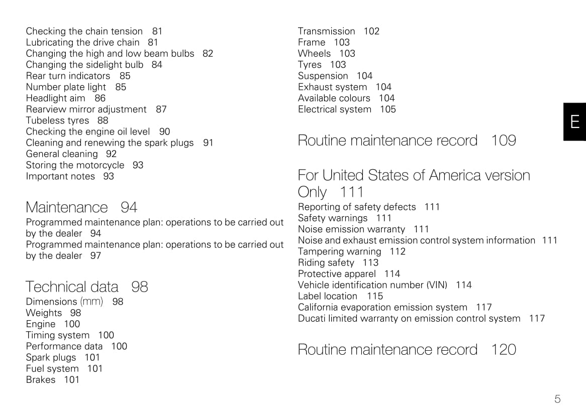 2007-2009 Ducati Superbike 1098/Superbike 1098S/Superbike 1098S Tricolore Manuel du propriétaire | Anglais