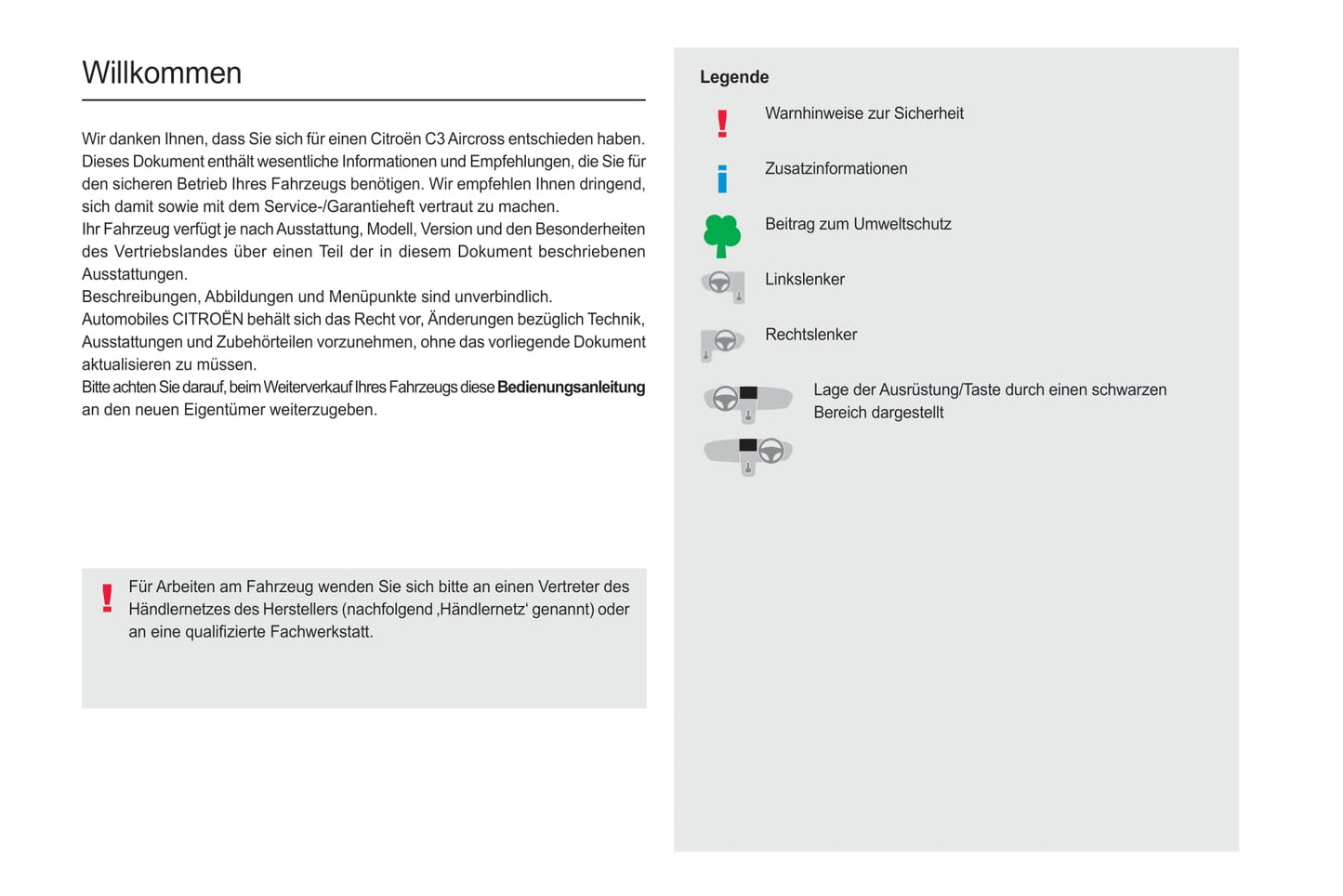 2021-2024 Citroën C3 Aircross Owner's Manual | German