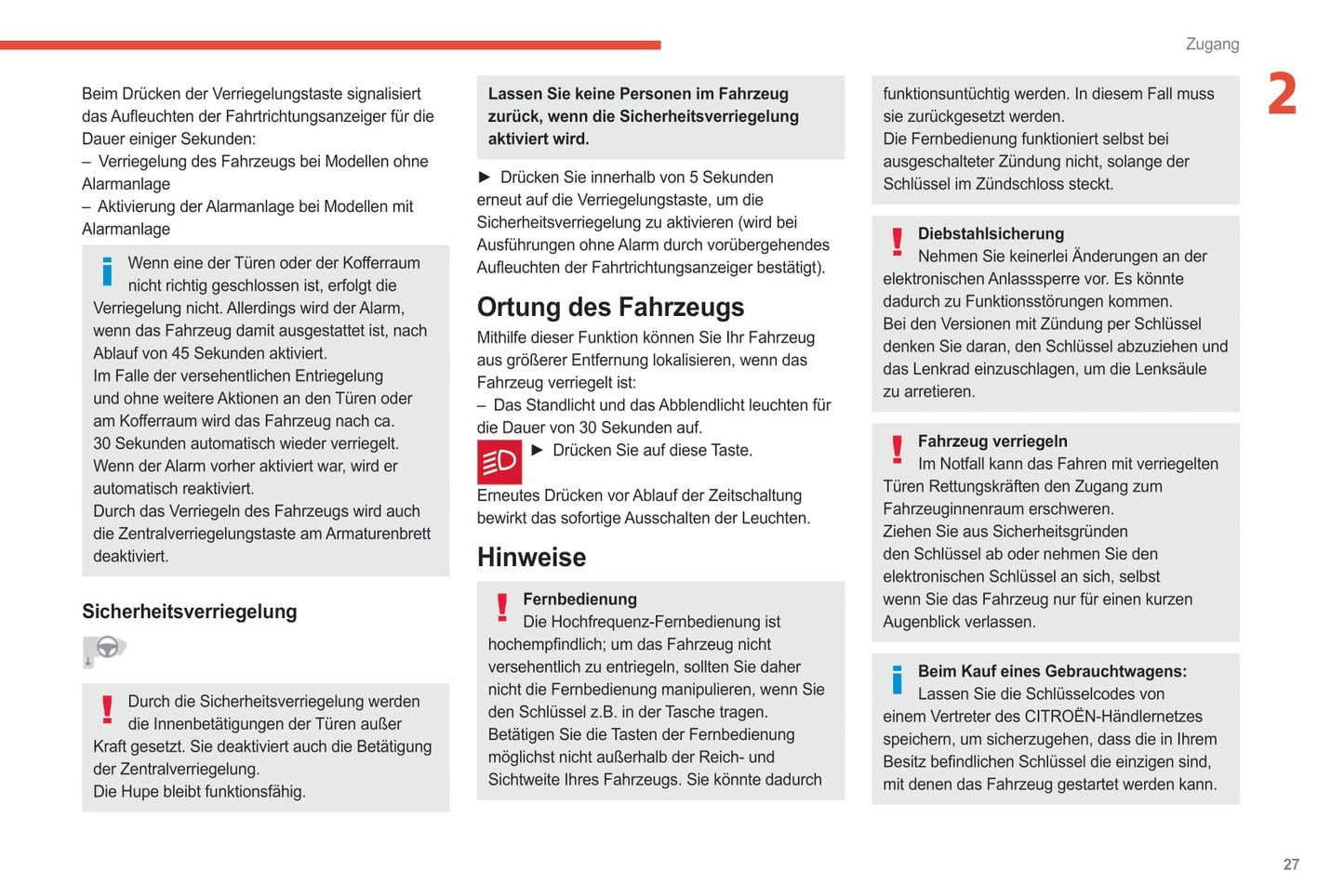 2021-2024 Citroën C3 Aircross Owner's Manual | German