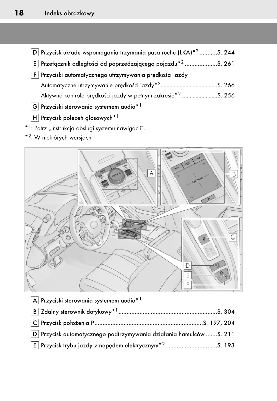2018-2019 Lexus LC 500/LC 500h Owner's Manual | Polish