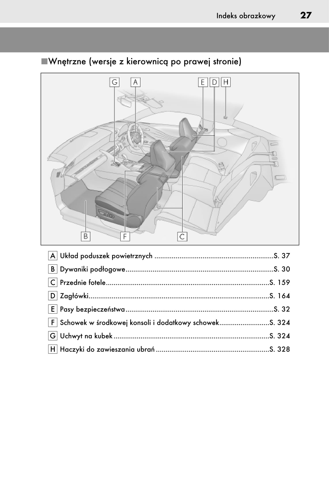2018-2019 Lexus LC 500/LC 500h Owner's Manual | Polish