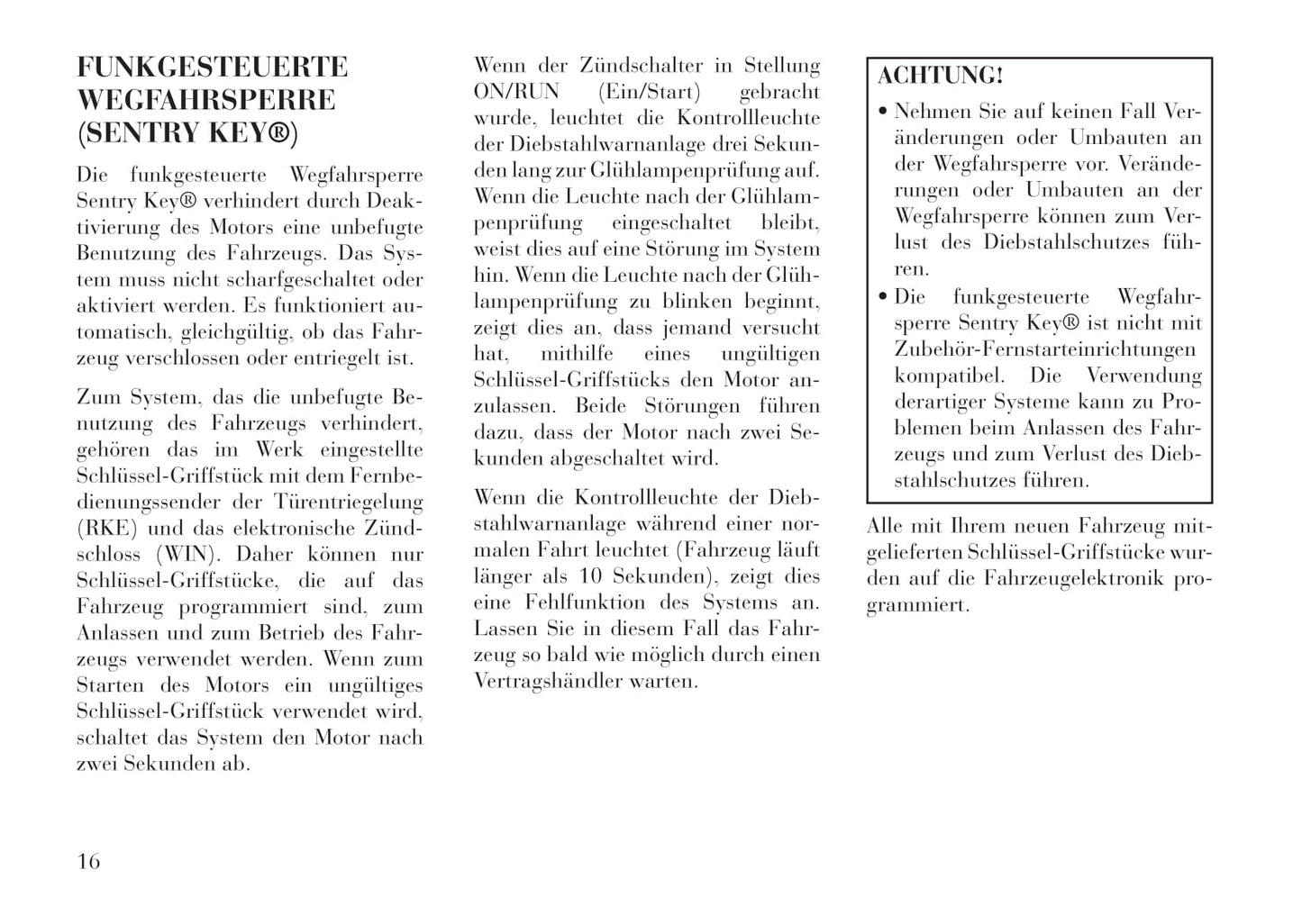 2011-2016 Lancia Voyager Owner's Manual | German