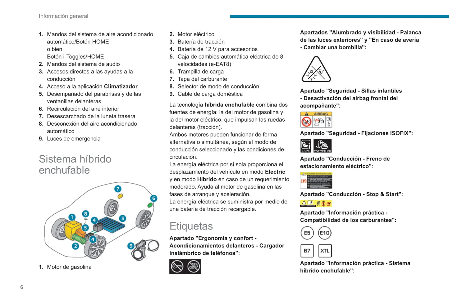 2021-2022 Peugeot 308/308 Hybrid Owner's Manual | Spanish