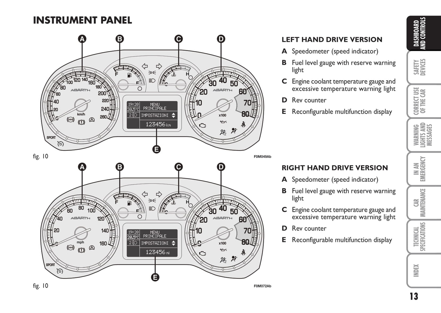 2008-2010 Abarth Grande Punto Owner's Manual | English