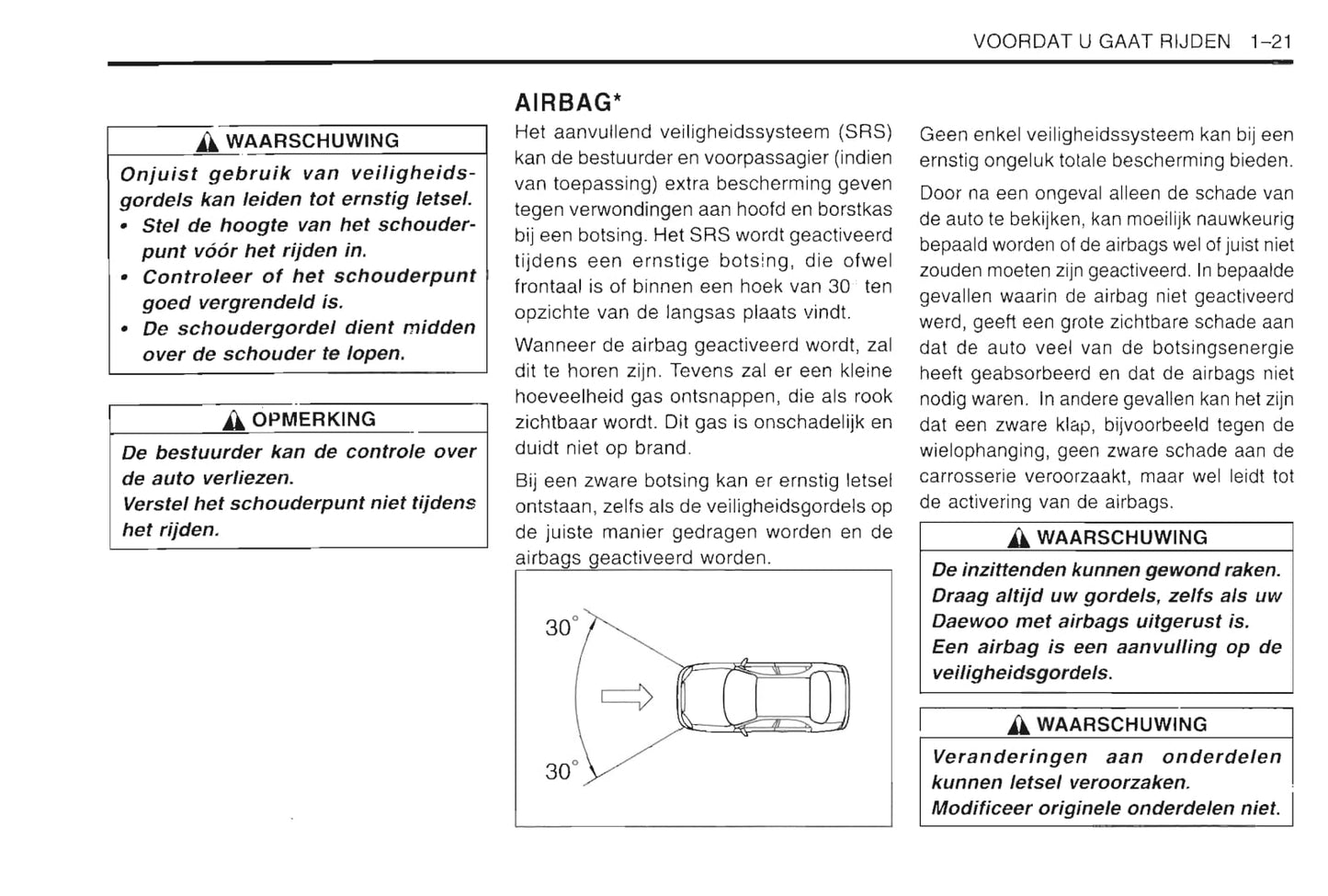 1997-2003 Daewoo Lanos Owner's Manual | Dutch