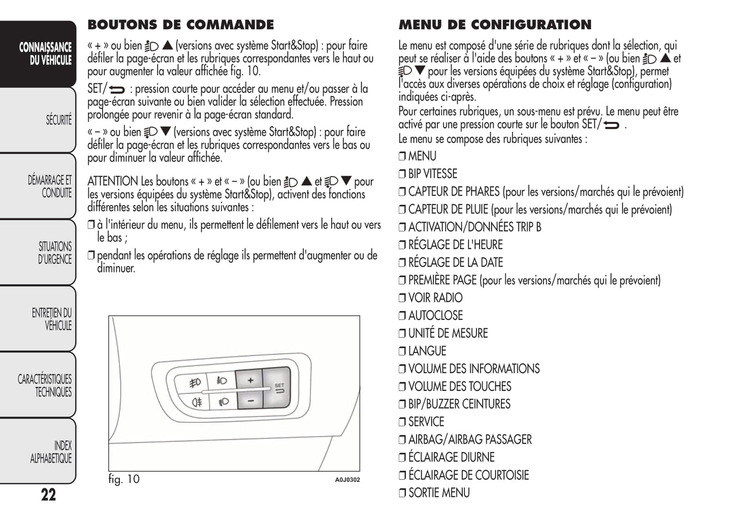 2008-2014 Alfa Romeo MiTo Owner's Manual | French