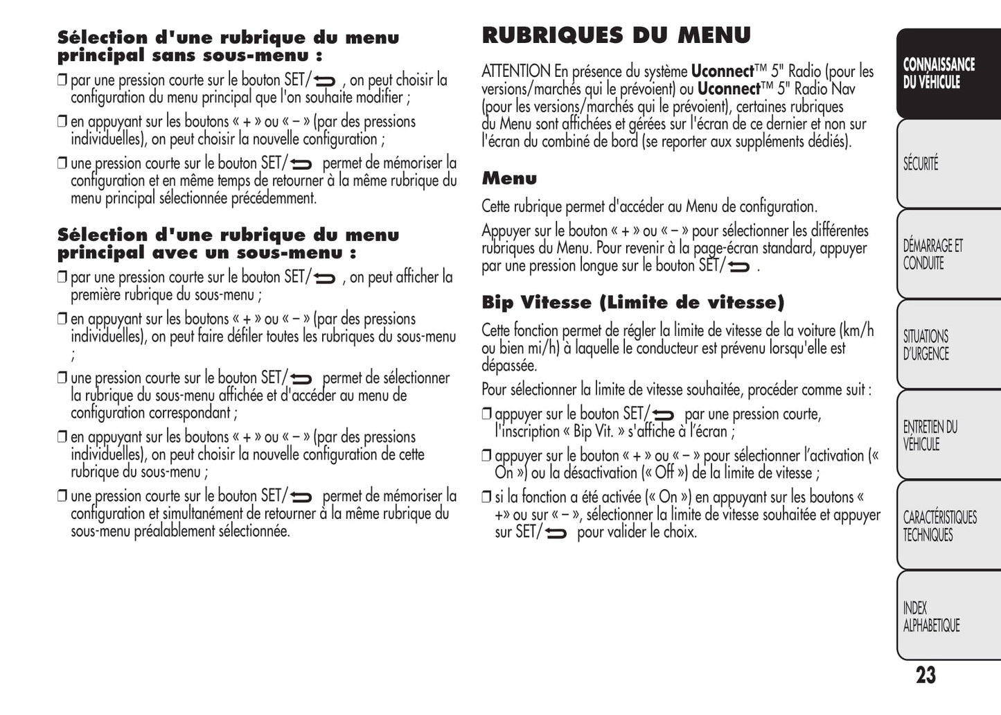 2008-2014 Alfa Romeo MiTo Owner's Manual | French