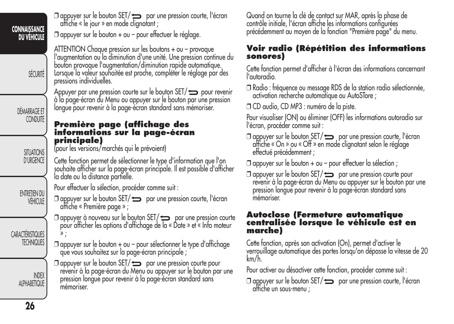 2008-2014 Alfa Romeo MiTo Owner's Manual | French