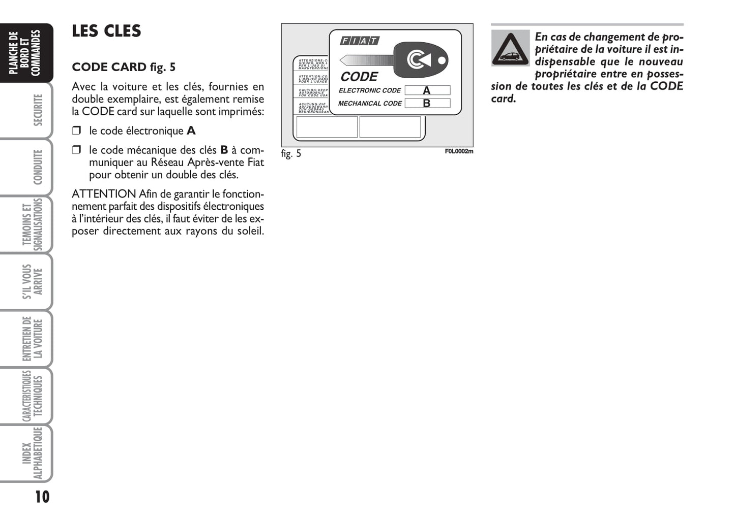 2009-2010 Fiat Croma Owner's Manual | French