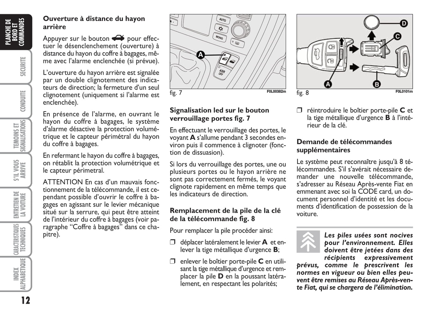2009-2010 Fiat Croma Owner's Manual | French