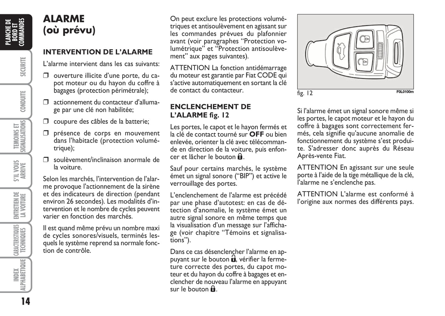 2009-2010 Fiat Croma Owner's Manual | French