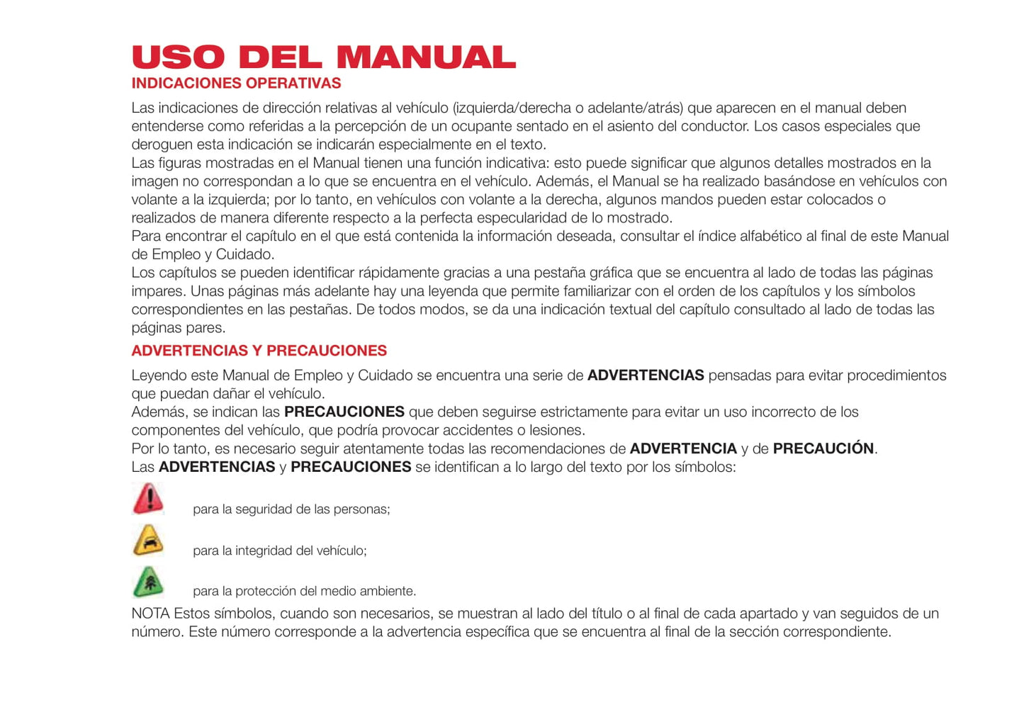 2016-2020 Abarth 595 Manuel du propriétaire | Espagnol