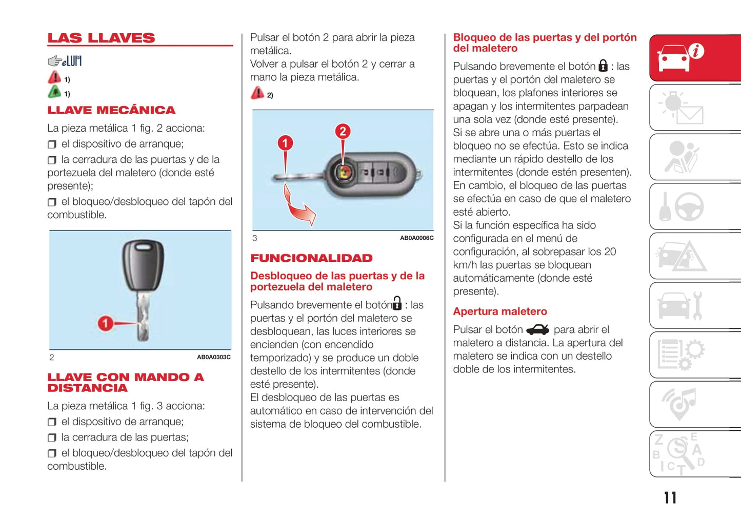 2016-2020 Abarth 595 Manuel du propriétaire | Espagnol