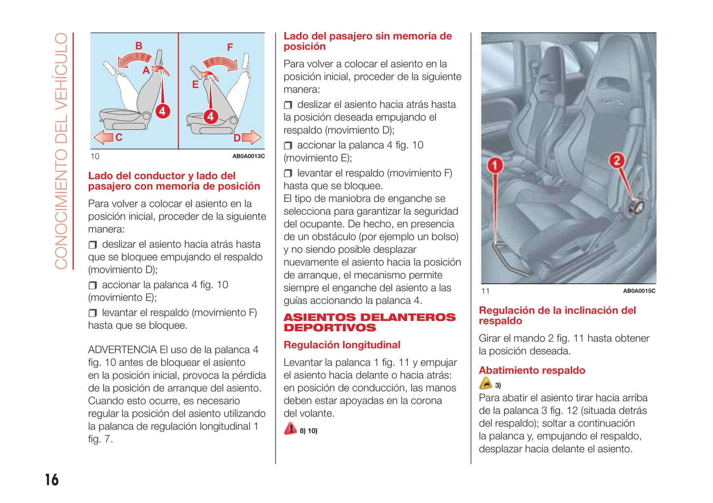 2016-2020 Abarth 595 Manuel du propriétaire | Espagnol