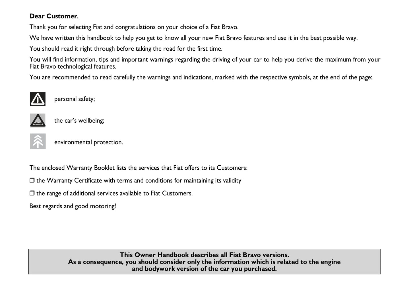 2007-2008 Fiat Bravo Owner's Manual | English