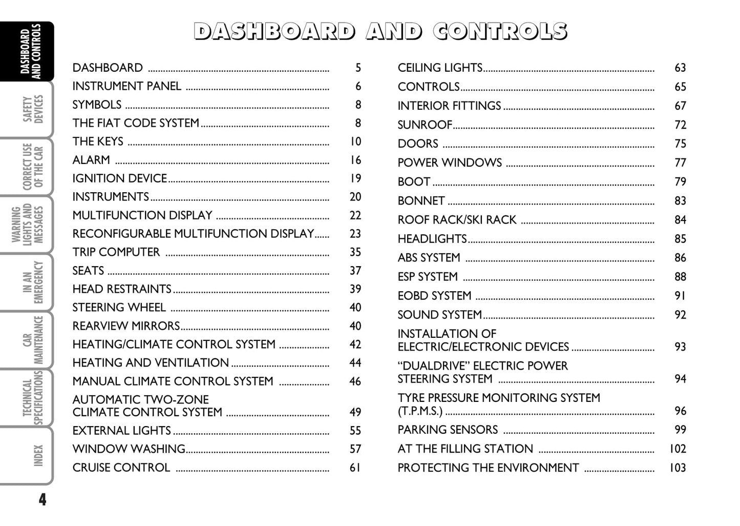 2007-2008 Fiat Bravo Owner's Manual | English