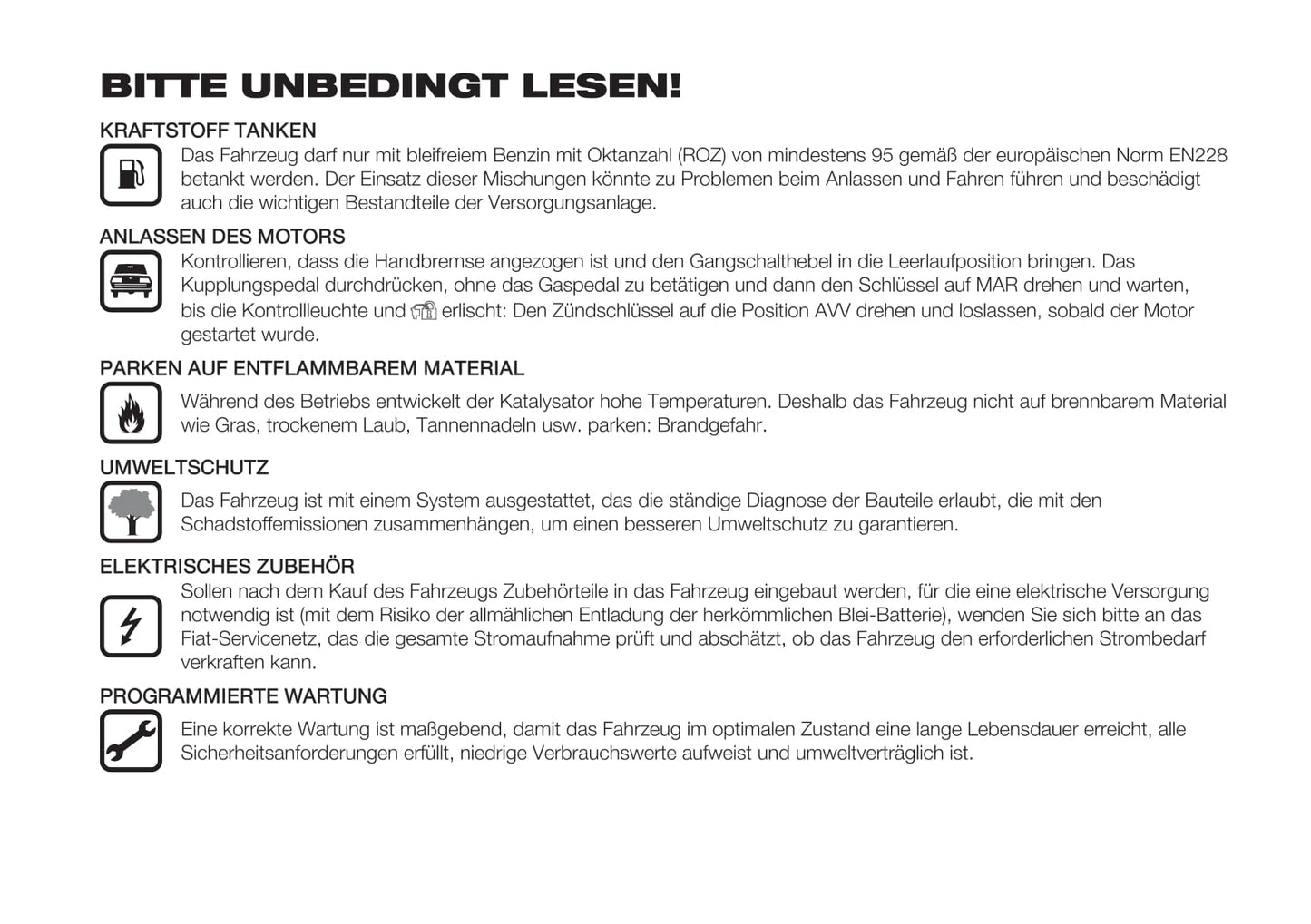 2020-2021 Fiat 500 Hybrid/500C Hybrid Owner's Manual | German