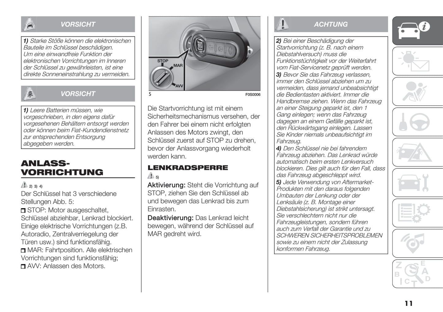 2020-2021 Fiat 500 Hybrid/500C Hybrid Owner's Manual | German