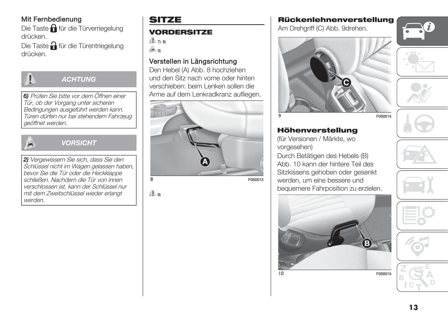 2020-2021 Fiat 500 Hybrid/500C Hybrid Owner's Manual | German