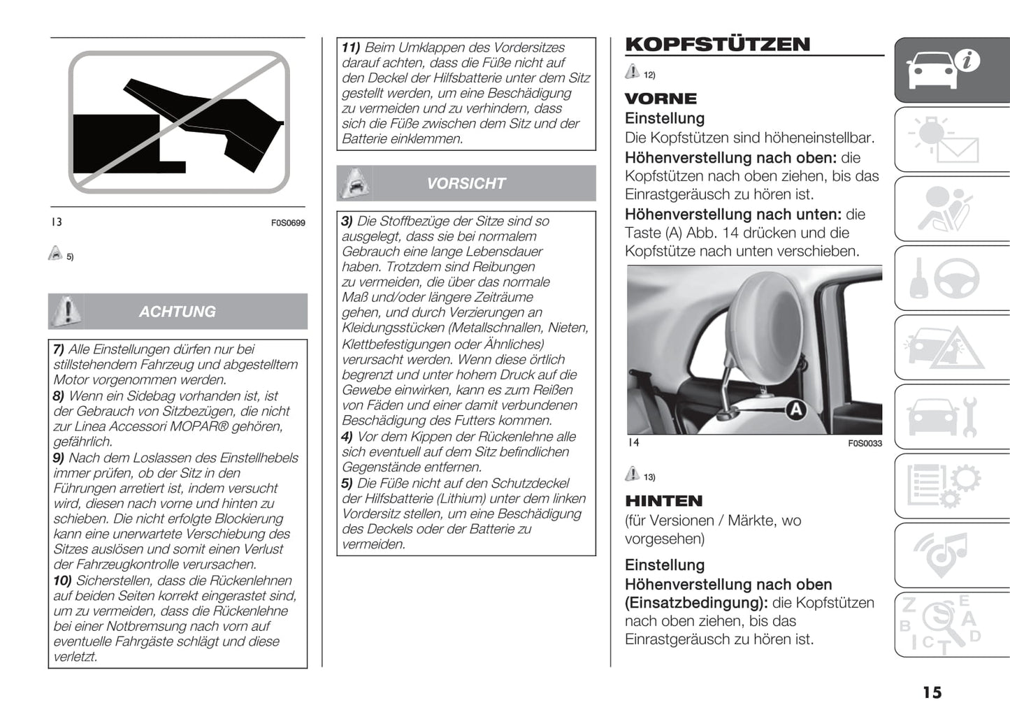 2020-2021 Fiat 500 Hybrid/500C Hybrid Owner's Manual | German