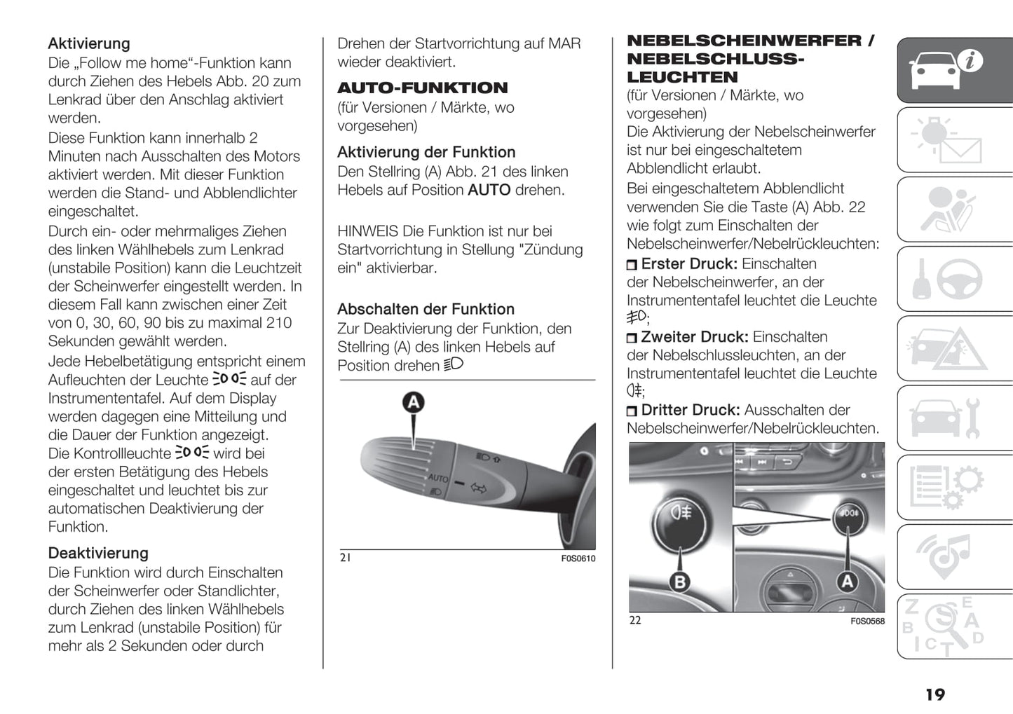 2020-2021 Fiat 500 Hybrid/500C Hybrid Owner's Manual | German