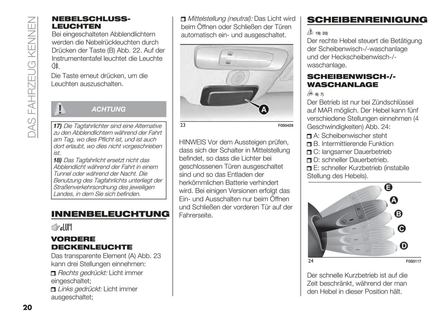 2020-2021 Fiat 500 Hybrid/500C Hybrid Owner's Manual | German