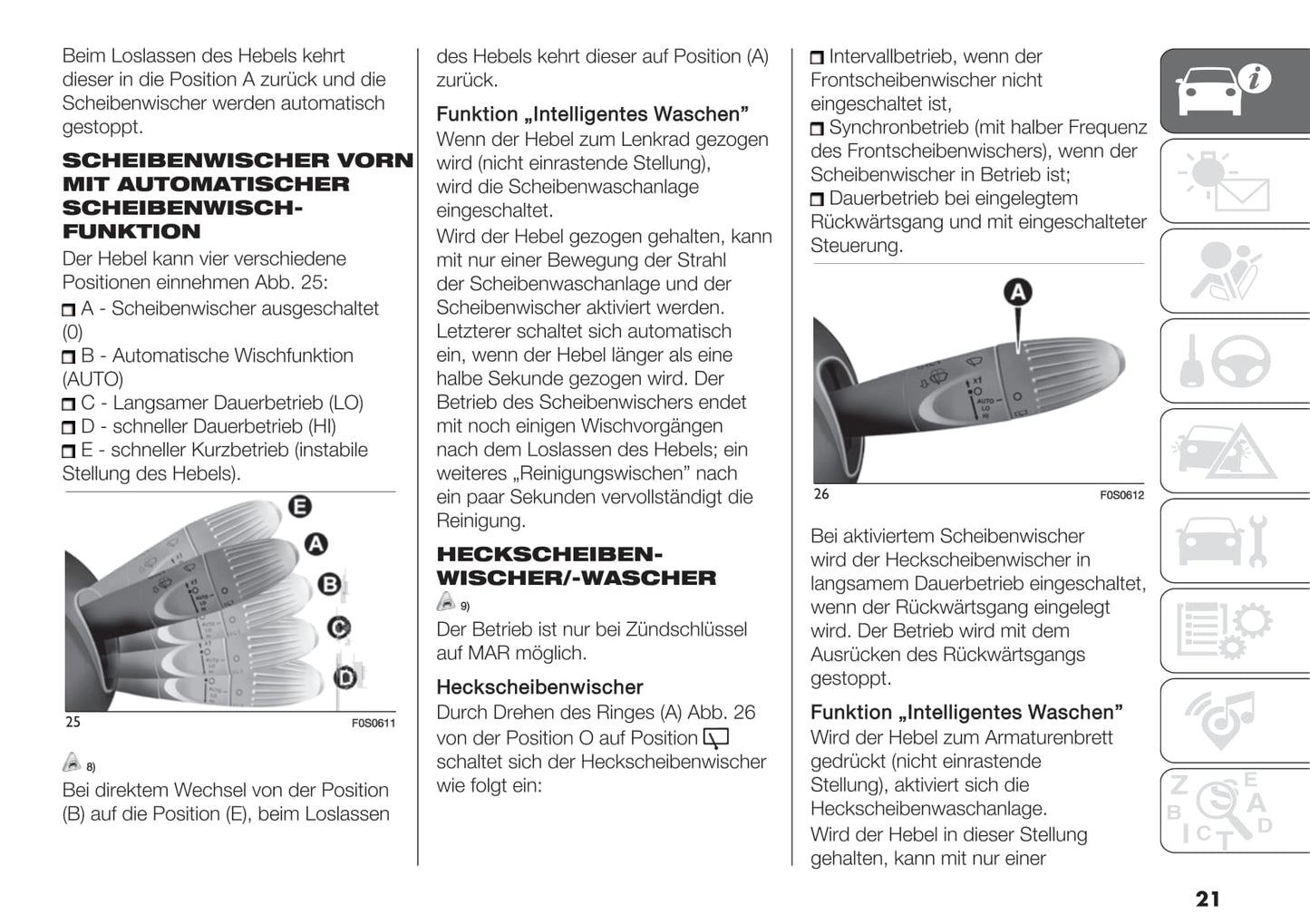 2020-2021 Fiat 500 Hybrid/500C Hybrid Owner's Manual | German