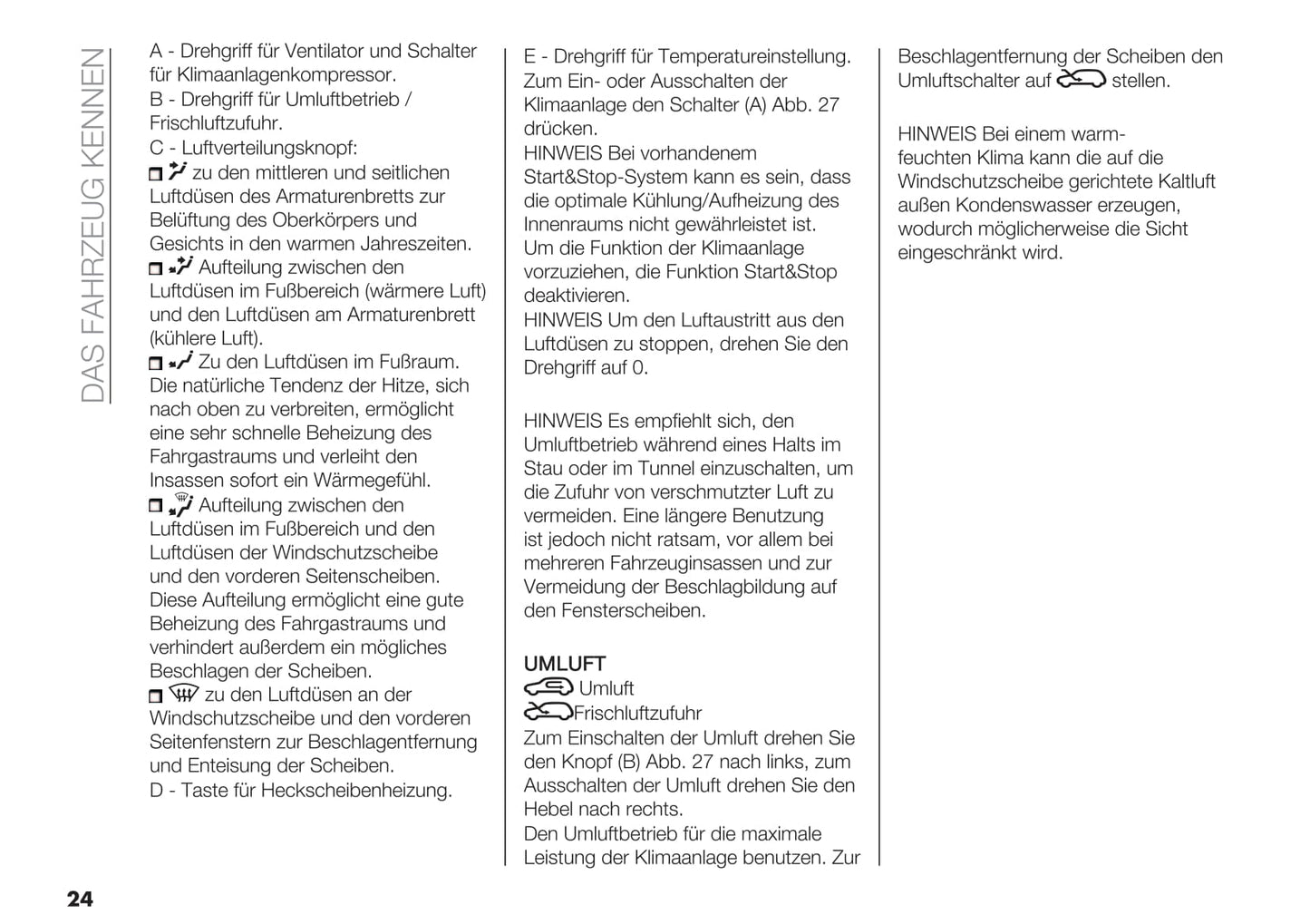 2020-2021 Fiat 500 Hybrid/500C Hybrid Owner's Manual | German