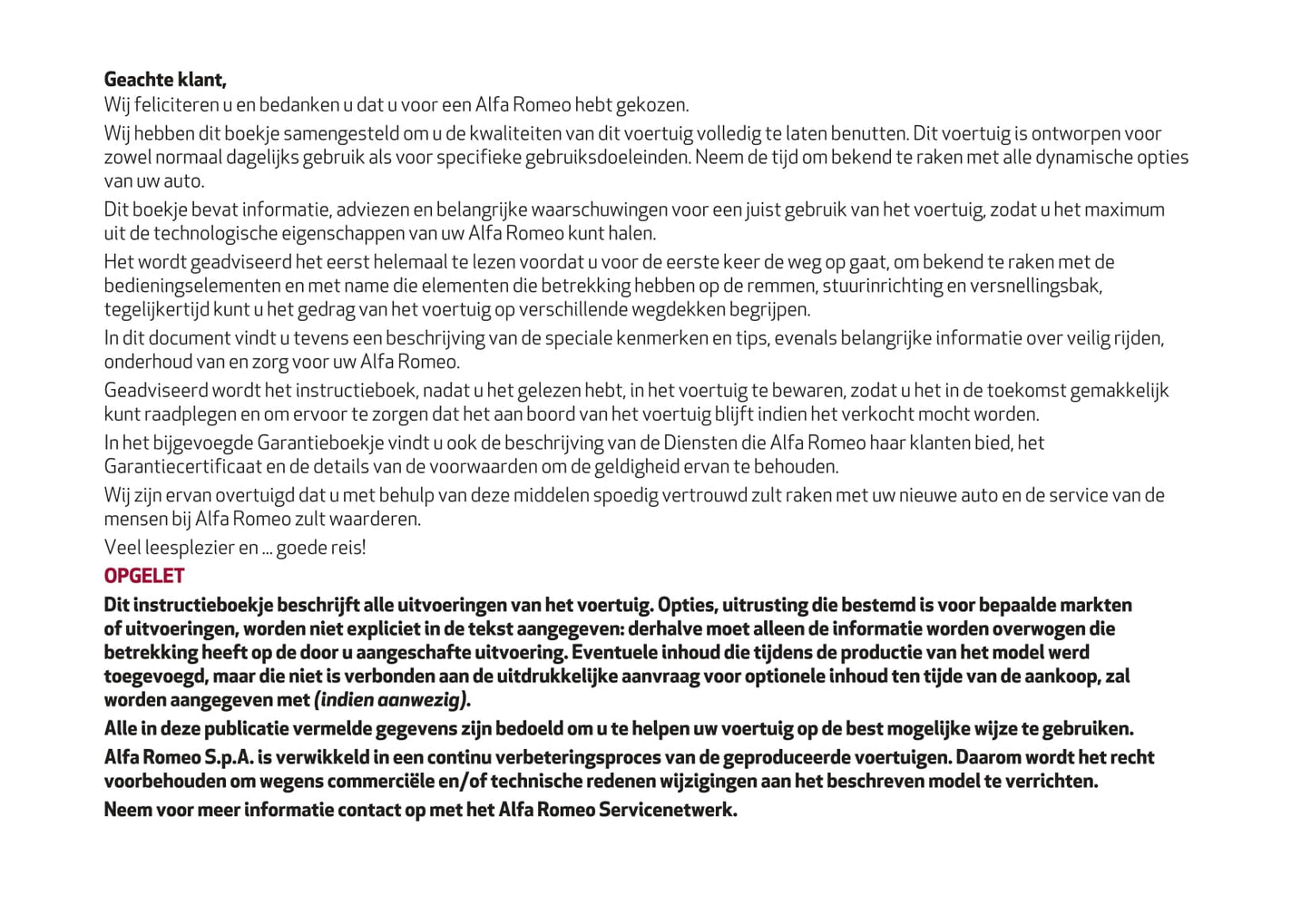 2020-2023 Alfa Romeo Giulia/Giulia Quadrifoglio Owner's Manual | Dutch