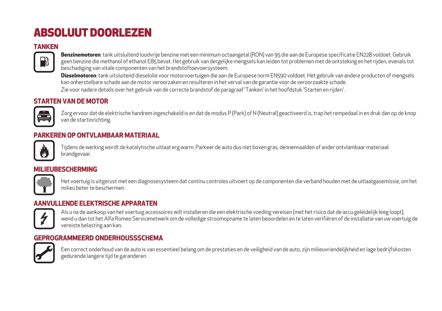 2020-2023 Alfa Romeo Giulia/Giulia Quadrifoglio Owner's Manual | Dutch