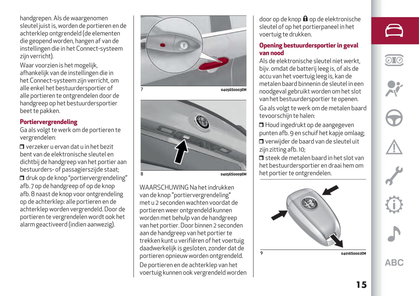 2020-2023 Alfa Romeo Giulia/Giulia Quadrifoglio Owner's Manual | Dutch