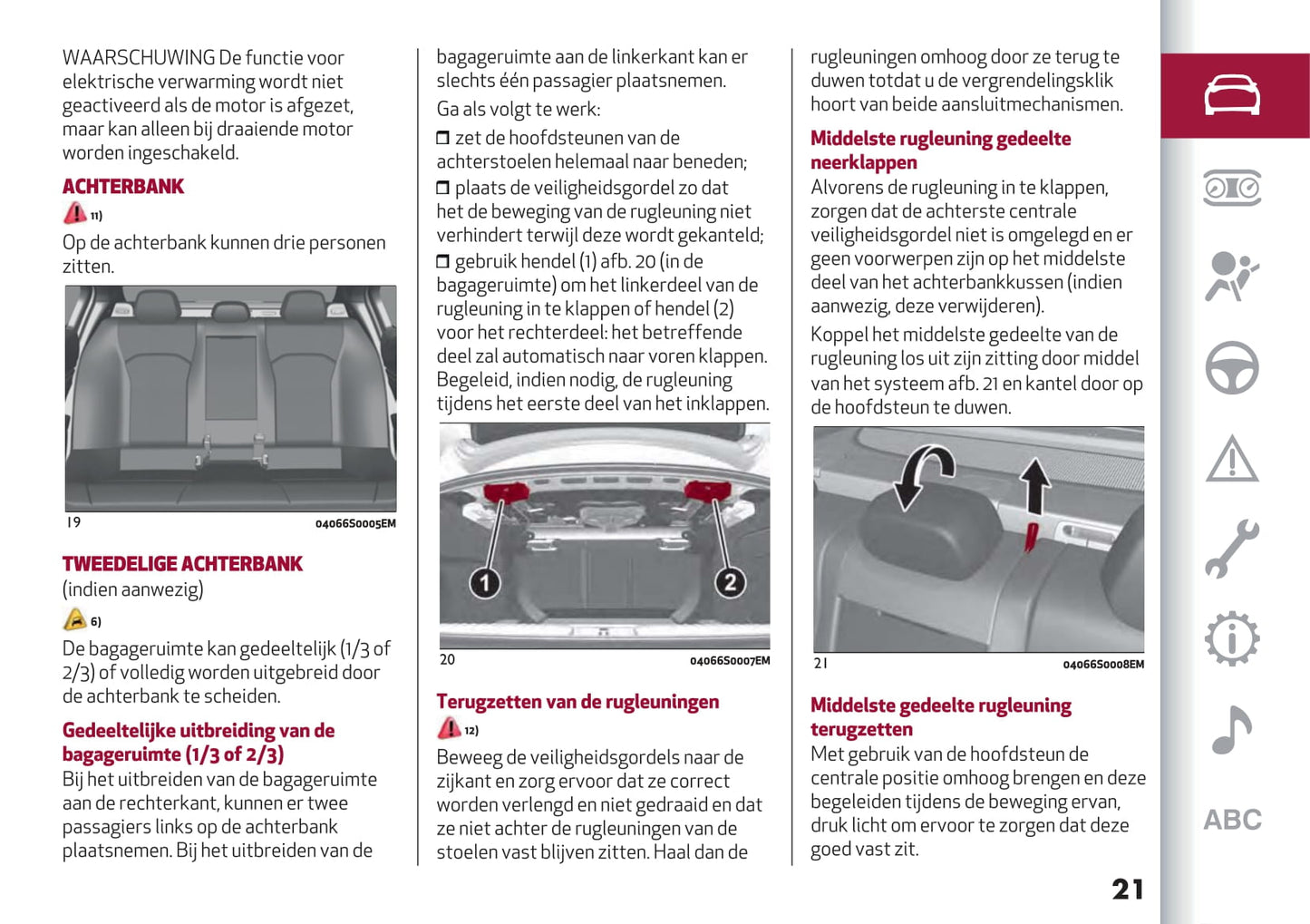 2020-2023 Alfa Romeo Giulia/Giulia Quadrifoglio Owner's Manual | Dutch