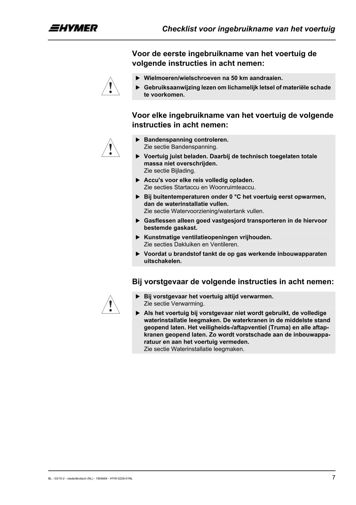 2011 Hymer B544 Owner's Manual | Dutch