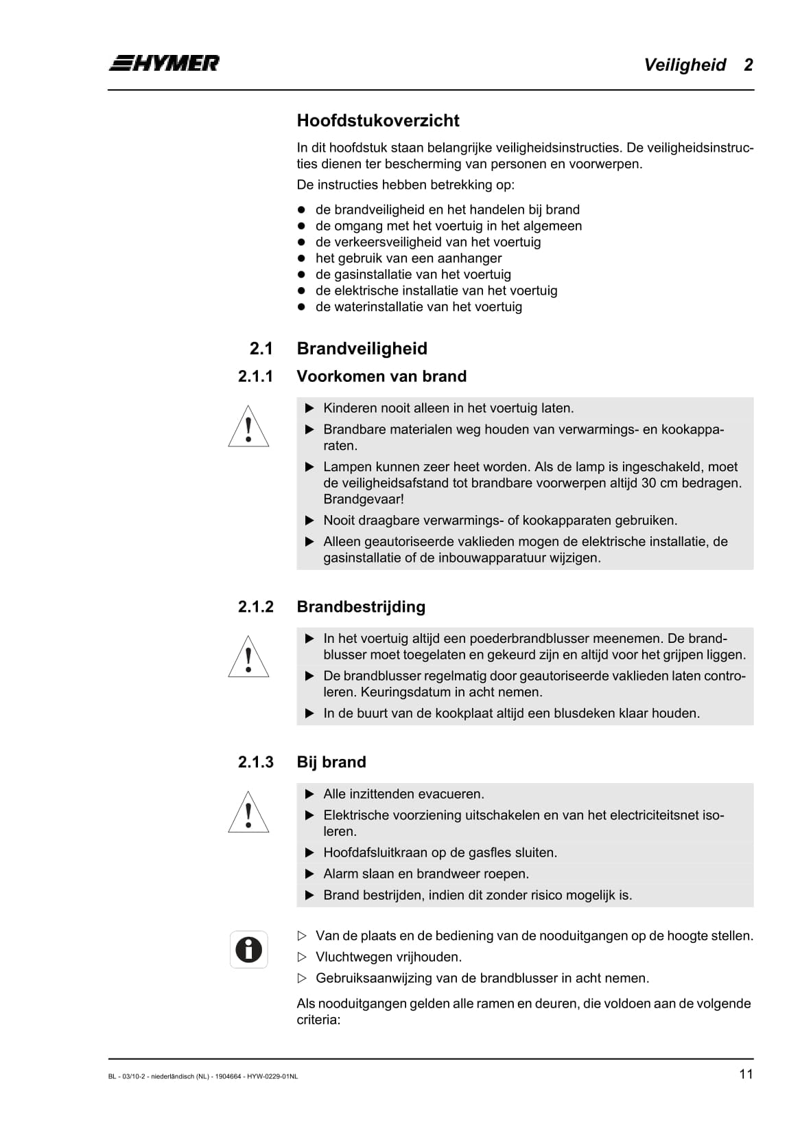 2011 Hymer B544 Owner's Manual | Dutch