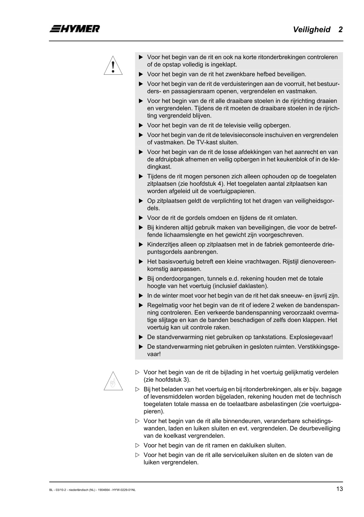 2011 Hymer B544 Owner's Manual | Dutch