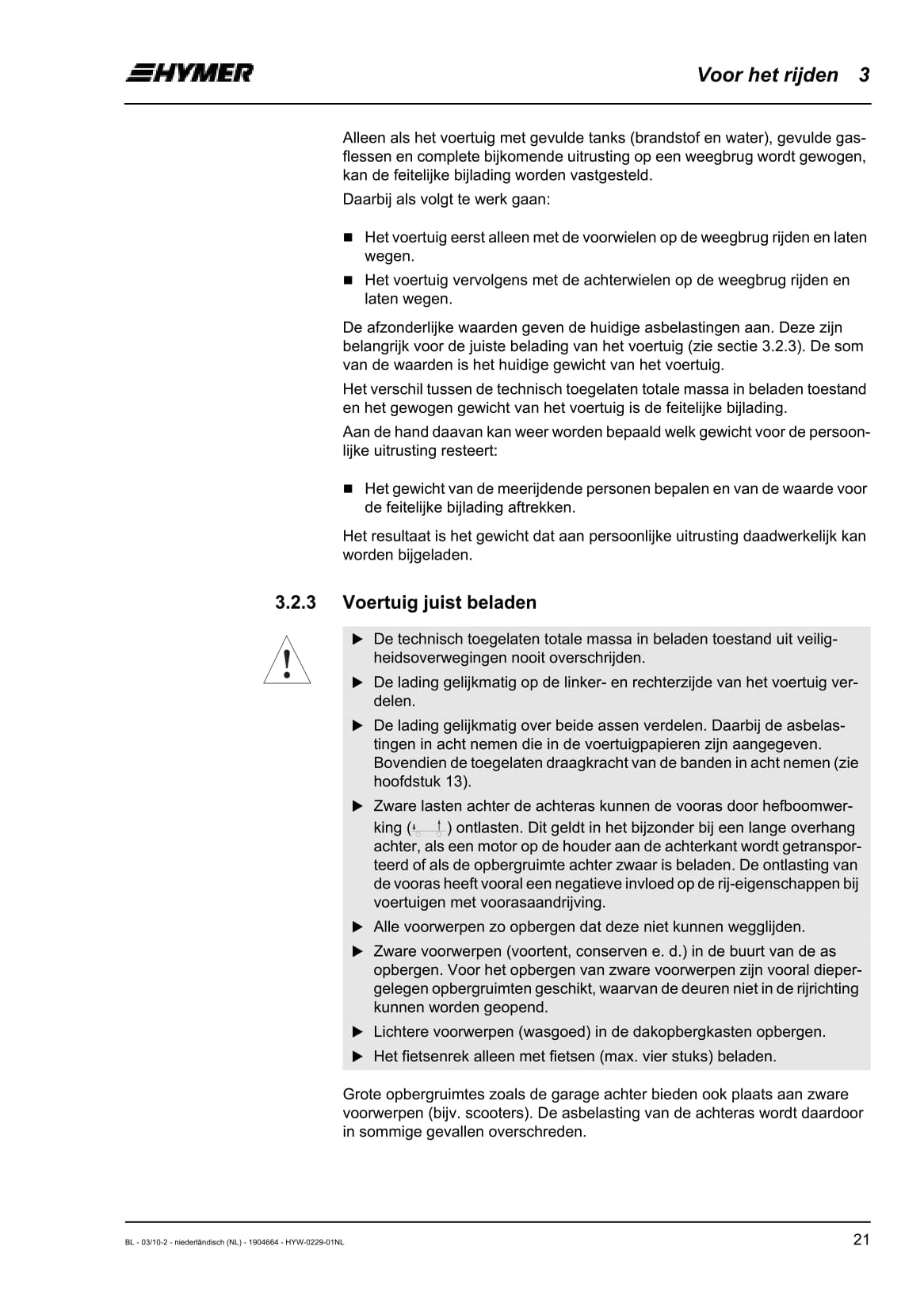 2011 Hymer B544 Owner's Manual | Dutch
