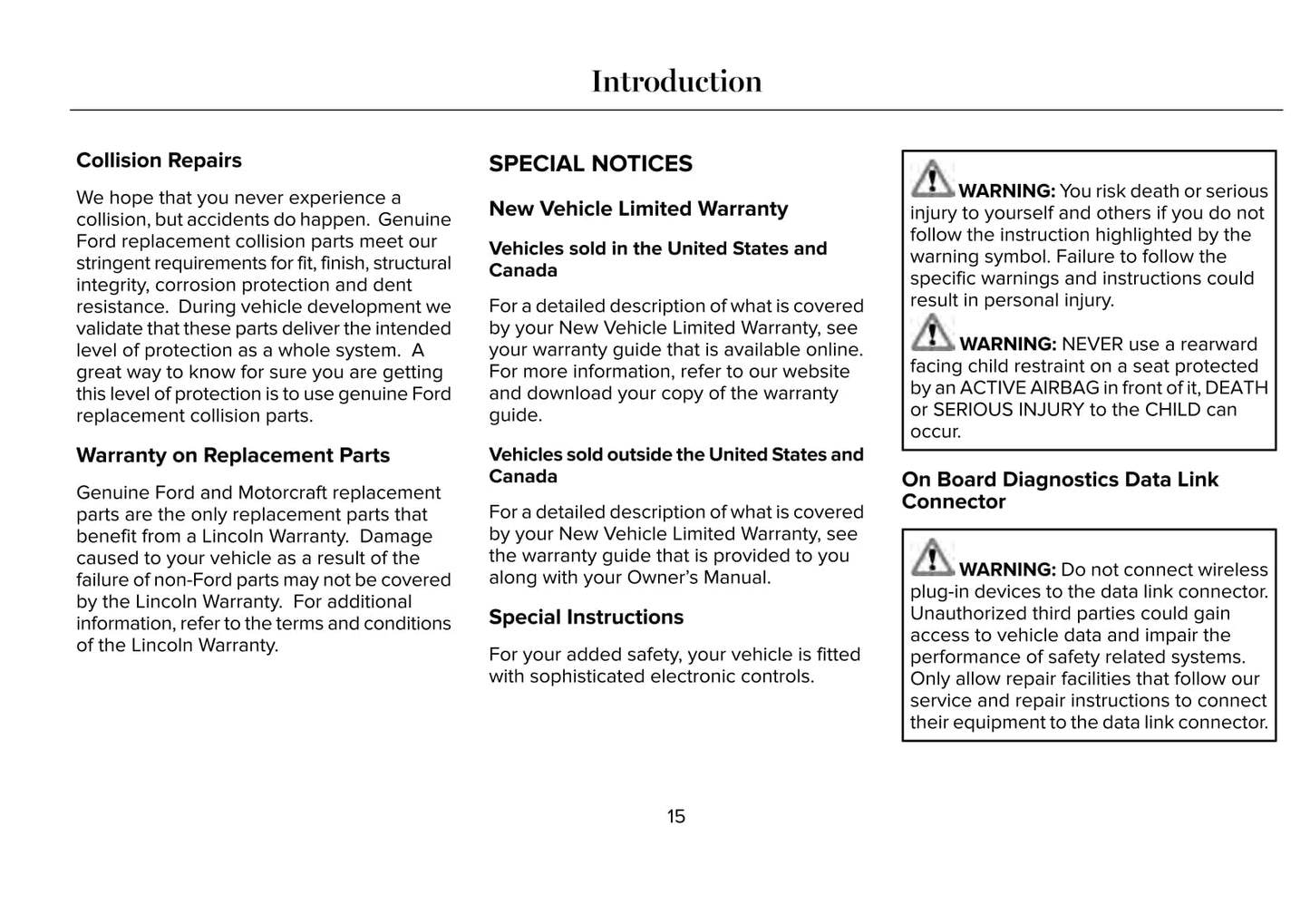 2020 Lincoln MKC Owner's Manual | English