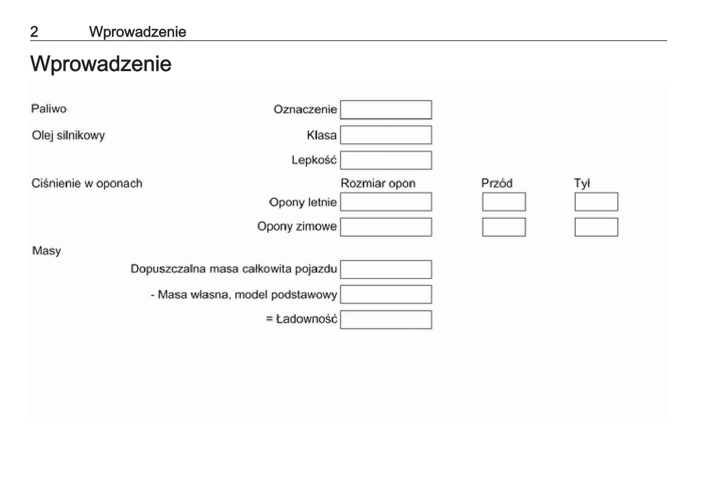 2018-2019 Opel Movano Owner's Manual | Polish