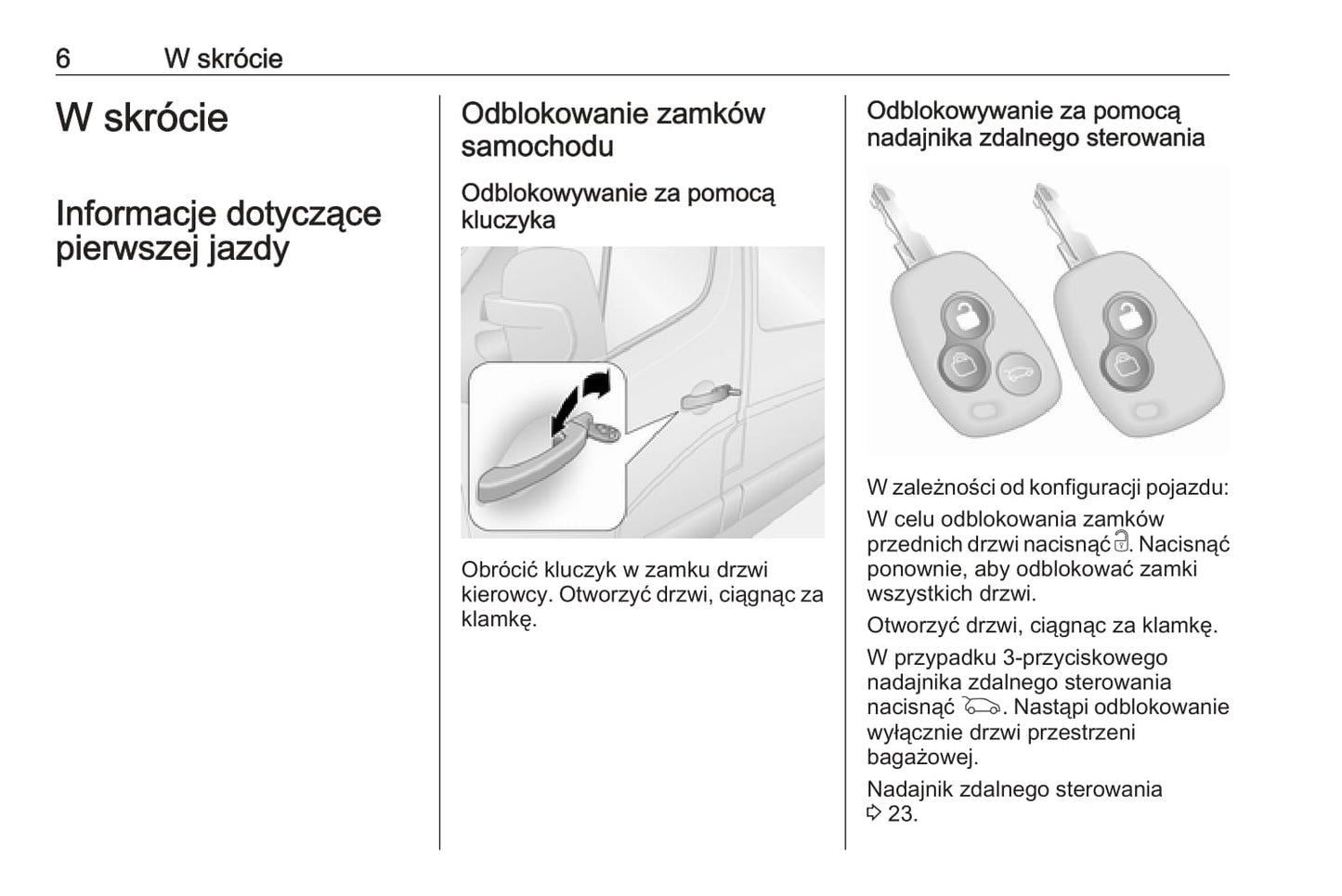 2018-2019 Opel Movano Owner's Manual | Polish