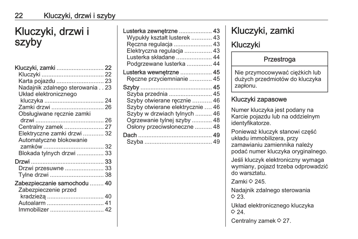 2018-2019 Opel Movano Owner's Manual | Polish