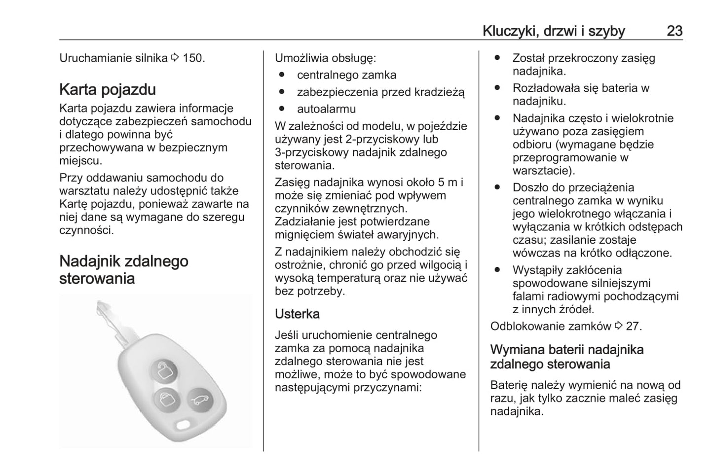2018-2019 Opel Movano Owner's Manual | Polish